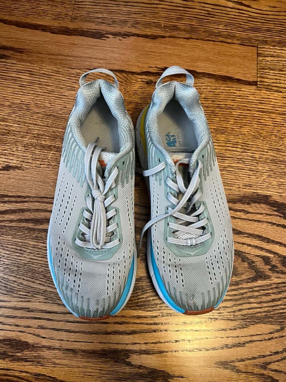 Hoka One One Clifton 5 Women's Running Shoes Gray Blue Yellow